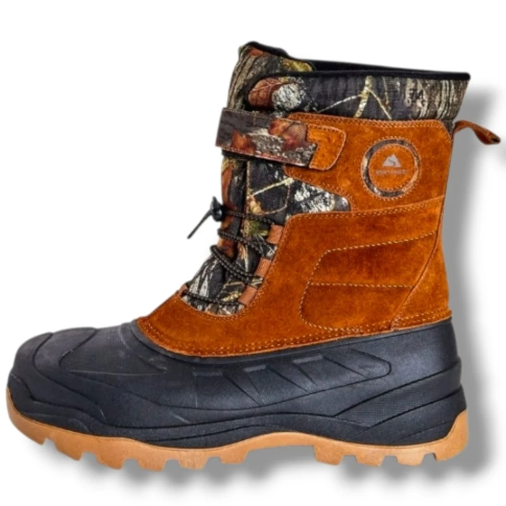 NWT Ozark Trail Mossy Oak Men's Pac Snow Boots w/ 3M Thinsulate & Suede Size 10